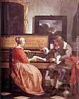 Gabriel Metsu Man and Woman Sitting at the Virginal painting